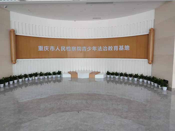 潼南区法制教育展厅纯灰色PVC地胶